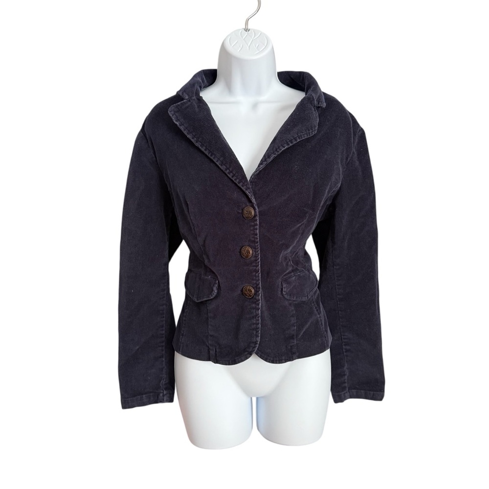 Y2K St. John's Bay Women's Navy Blue Corduroy Blazer Size Large Petite